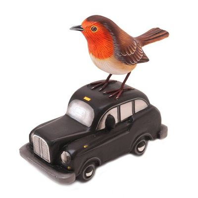 Alternate image for Suar Wood Bird Statuette with Automobile Motif Going Places