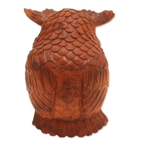 Alternate image for Hand-Carved Suar Wood Owl Sculpture from Bali Owl Elder