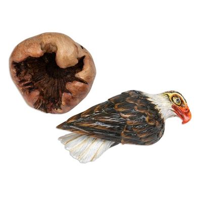 Alternate image for Hand-Carved and Painted Eagle-Themed Wood Sculpture Eagle Nature