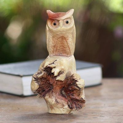 Primary image for Hand Carved Wood Owl Sculpture Silent Owl