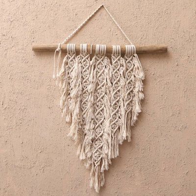 Primary image for 100 Cotton Ivory Macrame Wall Hanging DNA Chain