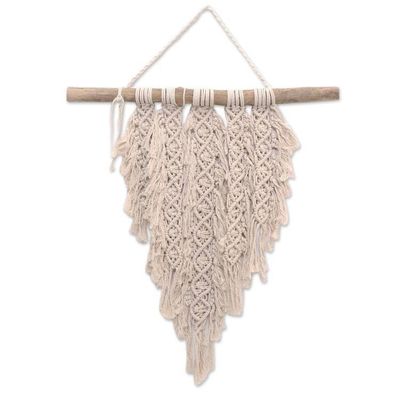 Alternate image for 100 Cotton Ivory Macrame Wall Hanging DNA Chain