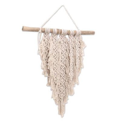 Alternate image for 100 Cotton Ivory Macrame Wall Hanging DNA Chain