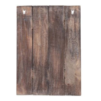 Alternate image for Four Panel Wood Wall Panel Buddha in Blue Buddha Visage in Blue