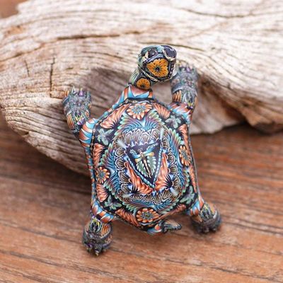 Alternate image for Colorful Polymer Clay Tortoise Sculpture 3 inch from Bali Decorative Tortoise