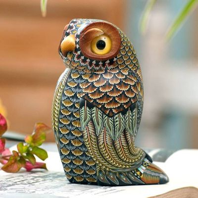 Primary image for Colorful Polymer Clay Owl Sculpture 3.5 Inch from Bali Decorative Owl