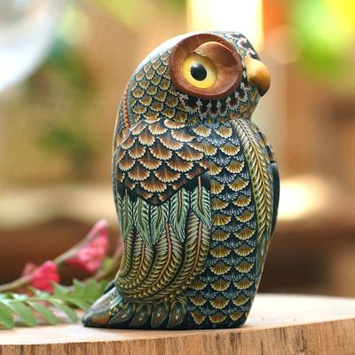 Alternate image for Colorful Polymer Clay Owl Sculpture 3.5 Inch from Bali Decorative Owl