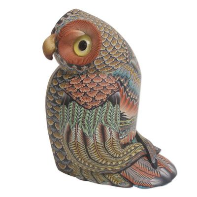 Alternate image for Colorful Polymer Clay Owl Sculpture 3.5 Inch from Bali Decorative Owl