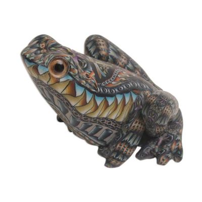 Alternate image for Polymer Clay Sculpture of a Frog 1.8 Inch from Bali Vibrant Frog