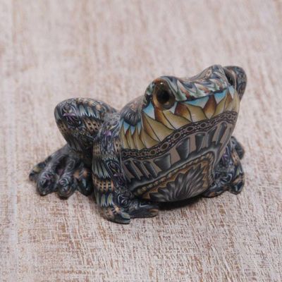 Alternate image for Polymer Clay Sculpture of a Frog 1.8 Inch from Bali Vibrant Frog