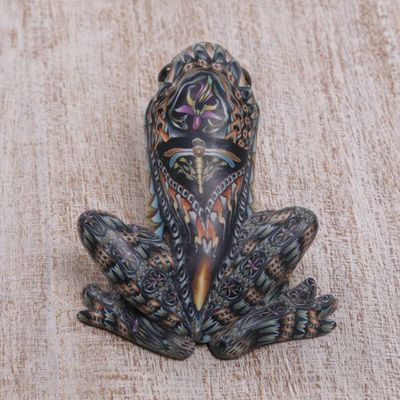 Alternate image for Polymer Clay Sculpture of a Frog 1.8 Inch from Bali Vibrant Frog