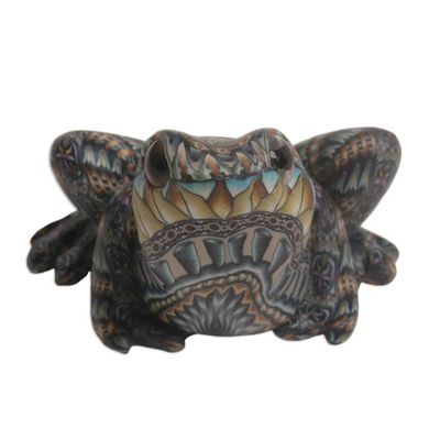 Alternate image for Polymer Clay Sculpture of a Frog 1.8 Inch from Bali Vibrant Frog