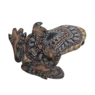 Alternate image for Polymer Clay Sculpture of a Frog 1.8 Inch from Bali Vibrant Frog