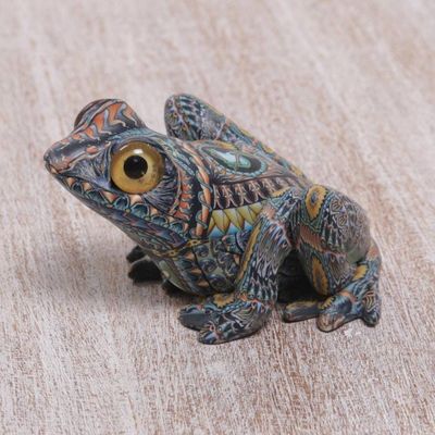 Primary image for Colorful Polymer Clay Frog Sculpture 2.8 Inch from Bali Decorative Frog