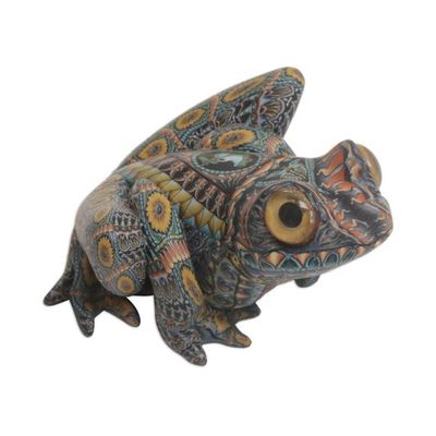 Alternate image for Colorful Polymer Clay Frog Sculpture 2.8 Inch from Bali Decorative Frog