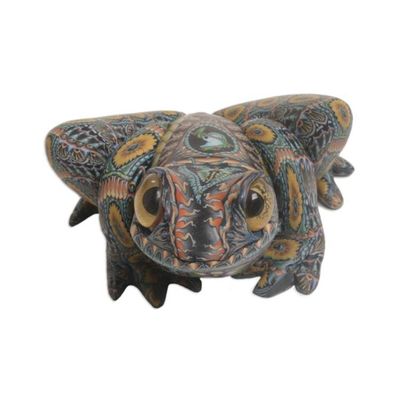 Alternate image for Colorful Polymer Clay Frog Sculpture 2.8 Inch from Bali Decorative Frog