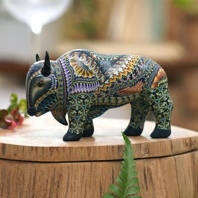 Primary image for Handcrafted Polymer Clay Sculpture of a Bison from Bali Majestic Bison