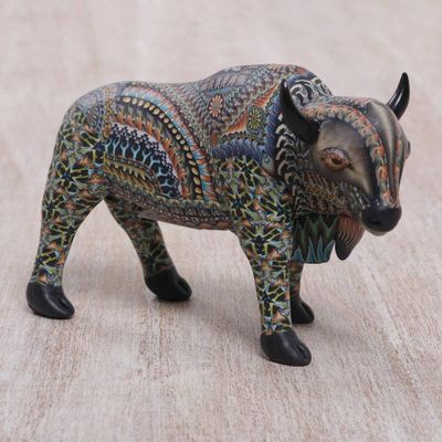 Alternate image for Handcrafted Polymer Clay Sculpture of a Bison from Bali Majestic Bison
