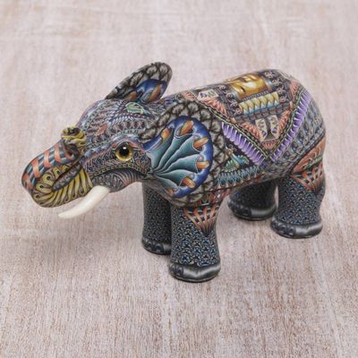 Alternate image for Handmade Polymer Clay Elephant Sculpture from Bali Vibrant Elephant