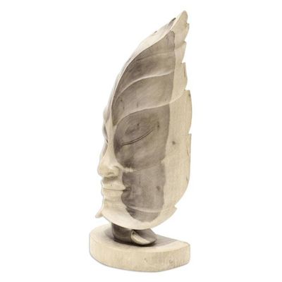 Alternate image for Hand Carved Hibiscus Wood Sculpture Jungle Prince