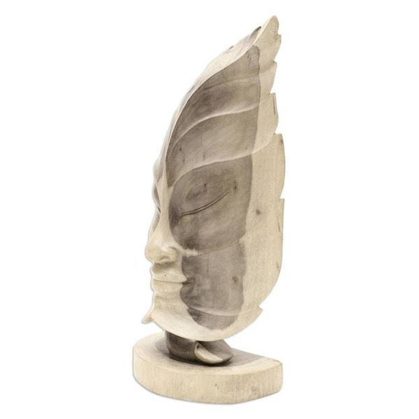 Alternate image for Hand Carved Hibiscus Wood Sculpture Jungle Prince