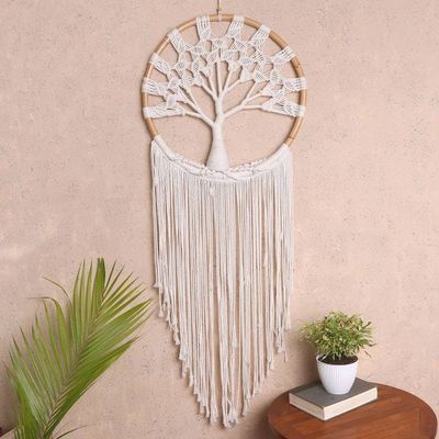 Alternate image for Artisan Crafted Cotton Macrame Wall Hanging Boho Garden