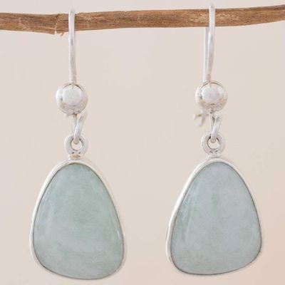 Alternate image for Handcrafted Sterling Silver Apple Green Jade Earrings Apple Green