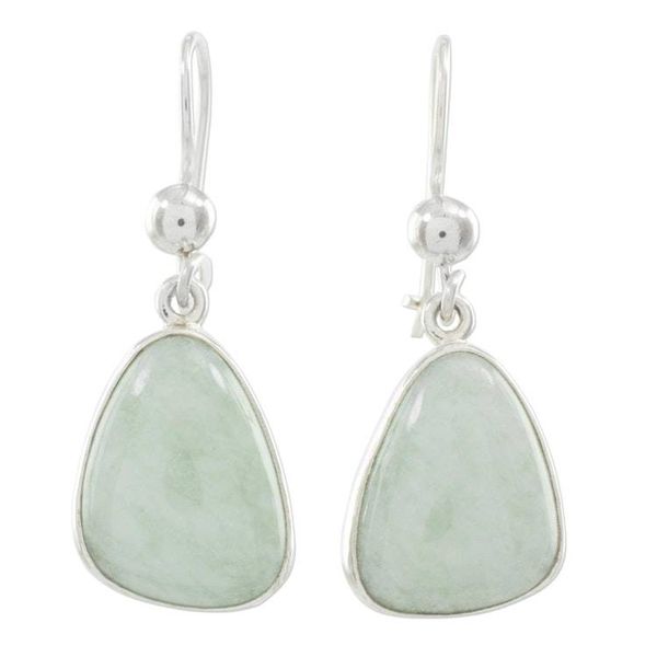Alternate image for Handcrafted Sterling Silver Apple Green Jade Earrings Apple Green