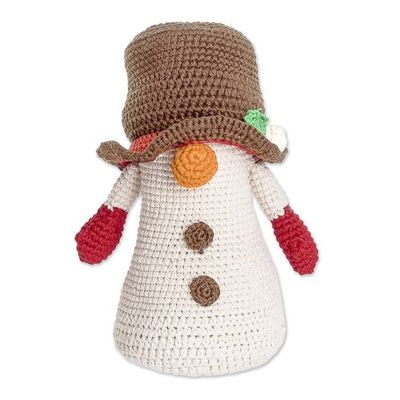 Alternate image for Crocheted Snowman Decorative Doll in a Colorful Palette Sweet Snow