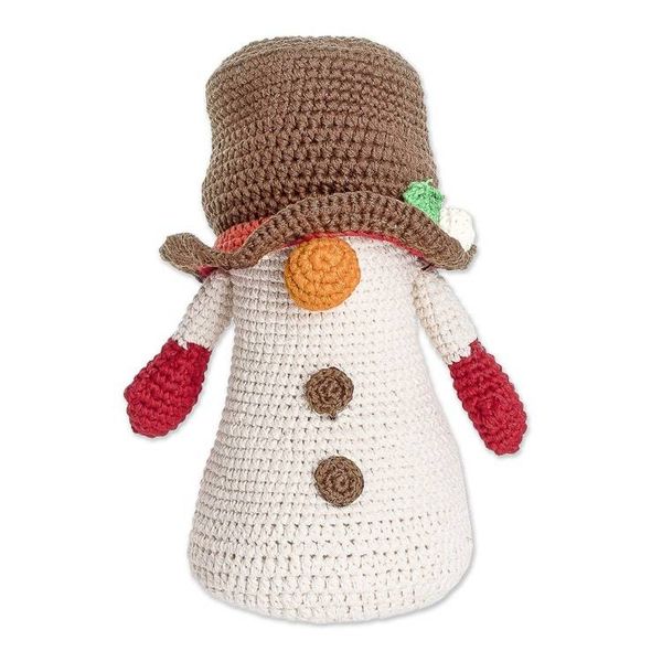 Alternate image for Crocheted Snowman Decorative Doll in a Colorful Palette Sweet Snow