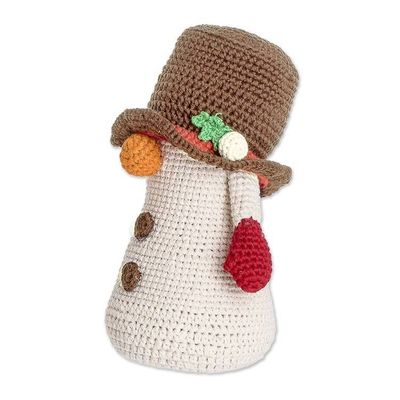 Alternate image for Crocheted Snowman Decorative Doll in a Colorful Palette Sweet Snow