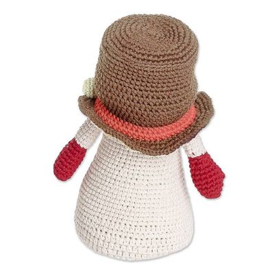Alternate image for Crocheted Snowman Decorative Doll in a Colorful Palette Sweet Snow