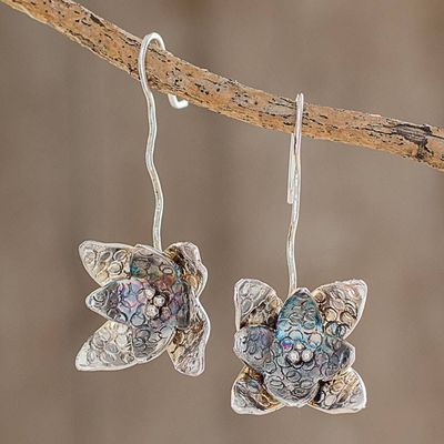 Alternate image for Patina Floral Sterling Silver Earrings from Costa Rica Fascinating Patina Flowers