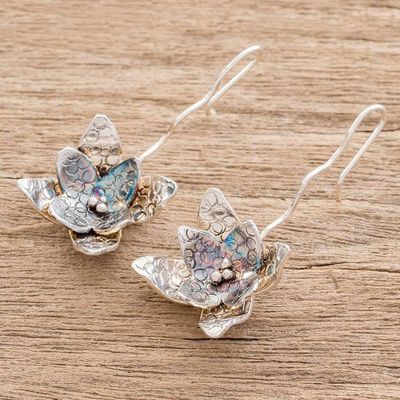 Alternate image for Patina Floral Sterling Silver Earrings from Costa Rica Fascinating Patina Flowers