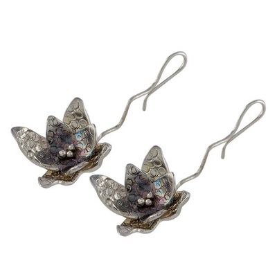 Alternate image for Patina Floral Sterling Silver Earrings from Costa Rica Fascinating Patina Flowers