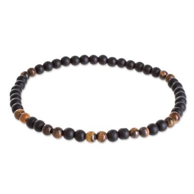 Alternate image for Mens Onyx and Tigers Eye Beaded Stretch Bracelet Impassioned