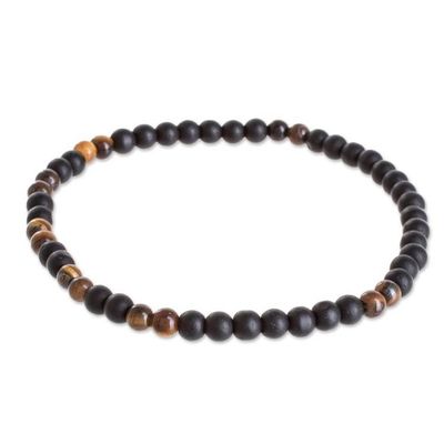 Alternate image for Mens Onyx and Tigers Eye Beaded Stretch Bracelet Impassioned