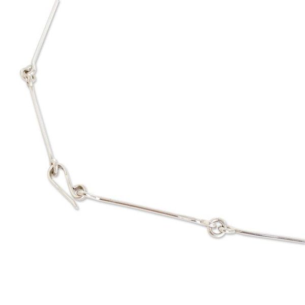Alternate image for Sterling Silver and Black Jade Oval Pendant Necklace Nocturnal Maya Elegance