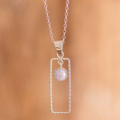 Alternate image for Sterling Silver Necklace with Rectangular Pendant and Jade Rectangle