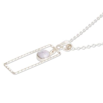Alternate image for Sterling Silver Necklace with Rectangular Pendant and Jade Rectangle