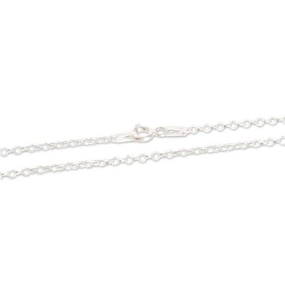 Alternate image for Sterling Silver Necklace with Rectangular Pendant and Jade Rectangle