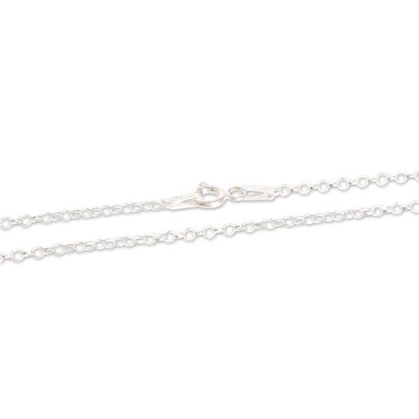 Alternate image for Sterling Silver Necklace with Rectangular Pendant and Jade Rectangle