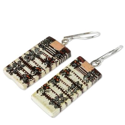 Alternate image for Hand Crafted Wood Earrings from Guatemala San Pedro Ncta