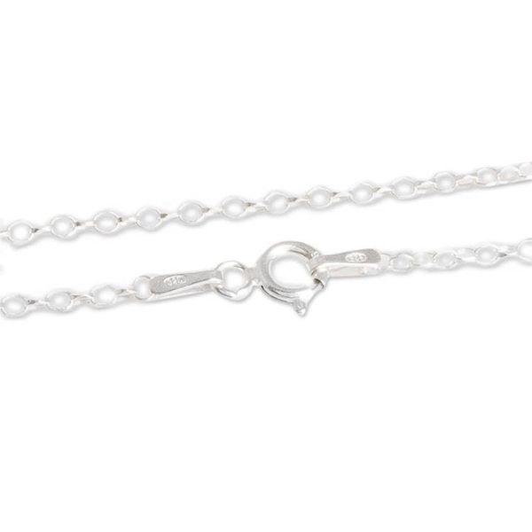 Alternate image for Silver Necklace with Rhombus-Shaped Lavender Jade Pendant Rhombus in Lavender