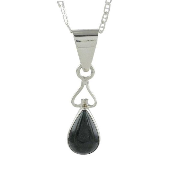 Alternate image for Dark Green Teardrop Jade Pendant Necklace from Guatemala Marvelous Drop in Dark Green
