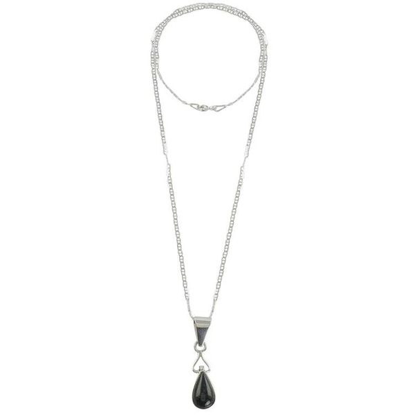 Alternate image for Dark Green Teardrop Jade Pendant Necklace from Guatemala Marvelous Drop in Dark Green
