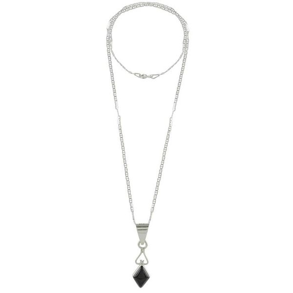 Alternate image for Diamond-Shaped Black Jade Pendant Necklace from Guatemala Marvelous Black Diamond