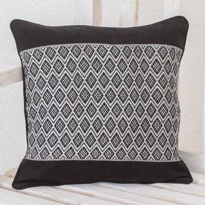Primary image for Rhombus Motif Cotton Cushion Cover from Guatemala Dove Grey Rhombi