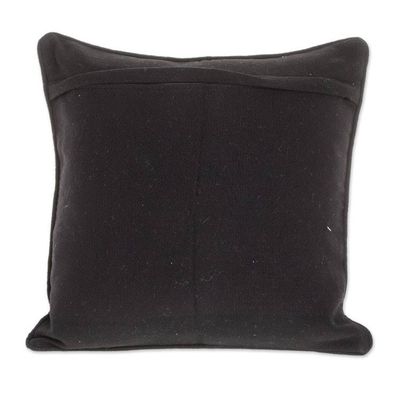 Alternate image for Handwoven Geometric Cotton Cushion Cover from Guatemala Honeycomb Elegance