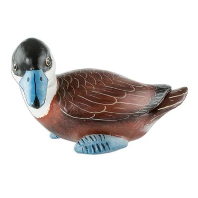 Alternate image for Guatemala Handcrafted Ceramic Ruddy Duck Figurine Ruddy Duck
